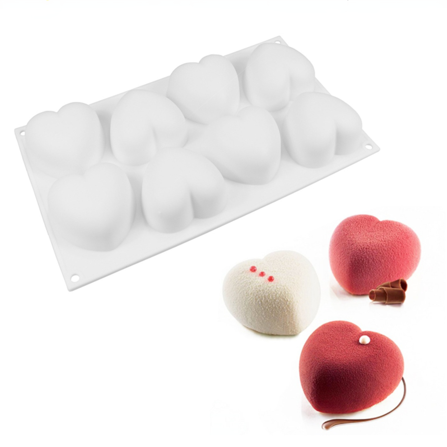 Candle Making Accessories - Love Heart Silicone Soap Mold Handmade