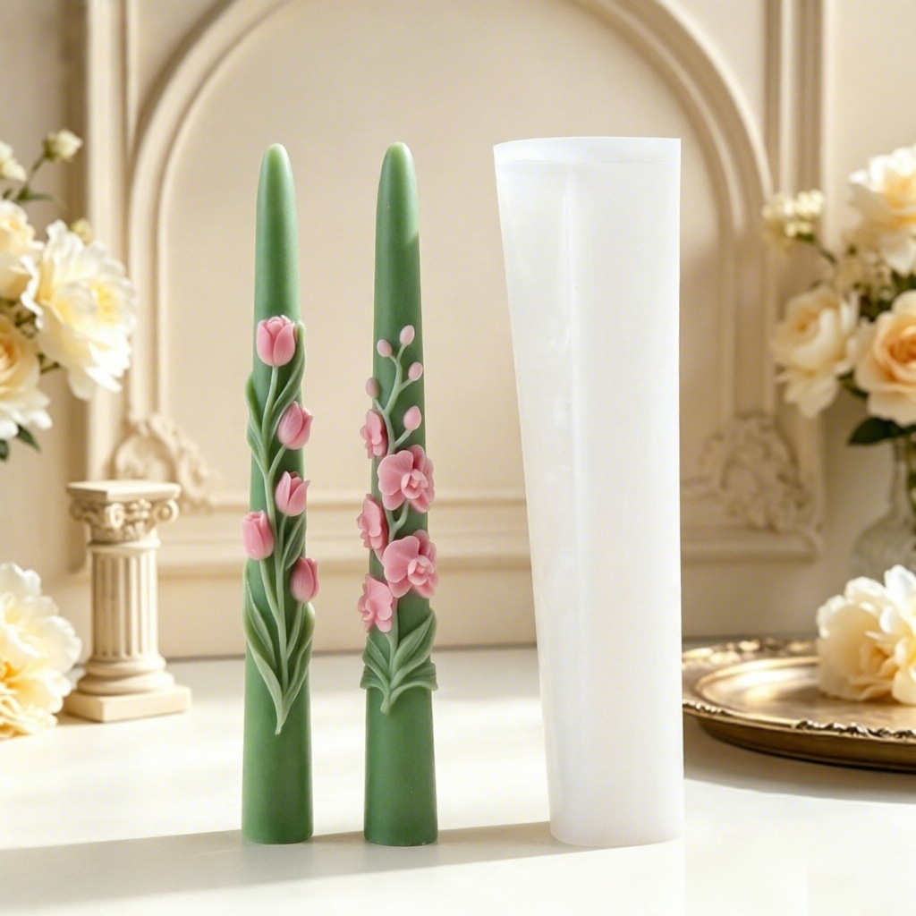 Long Pole Flower Taper Candle  - Candle Making Course ulasan dan harga