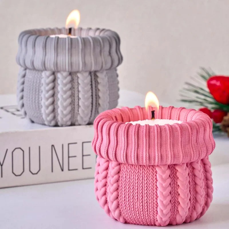 Knitted Yarn Candle Jar Silico - Candle Making Yarn ulasan dan harga
