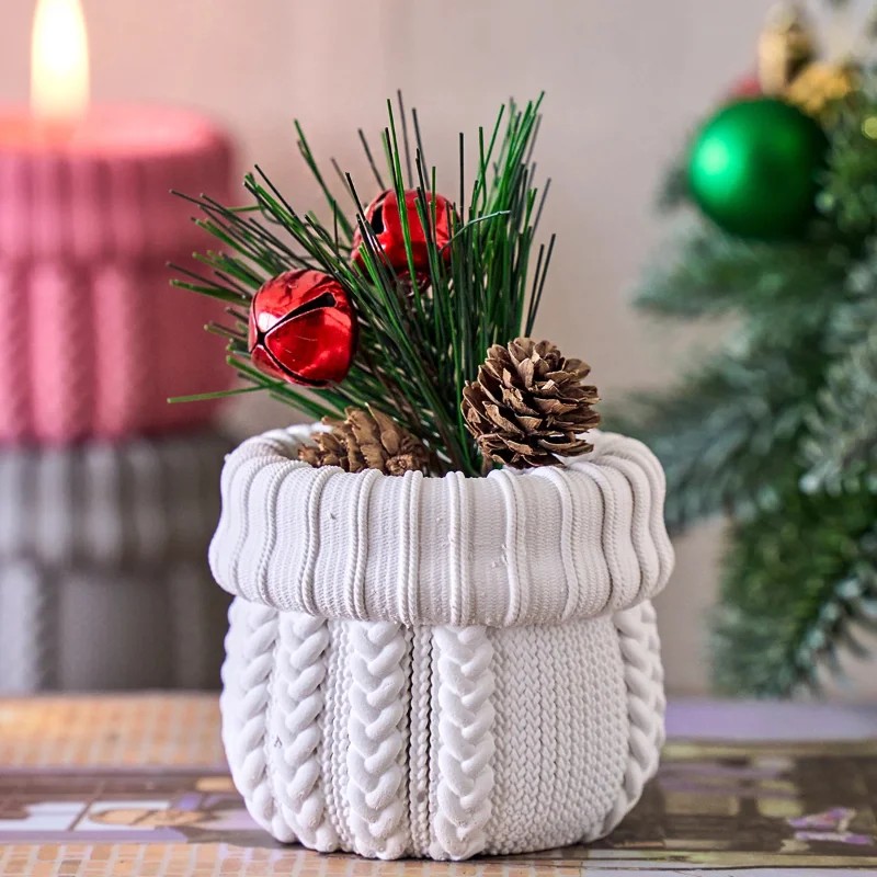 Knitted Yarn Candle Jar Silico - Candle Making Yarn ulasan dan harga