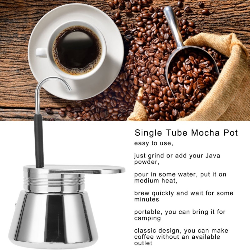 Single Spout Mocha Pot Stainle - Pour Pot Aluminum ulasan dan harga