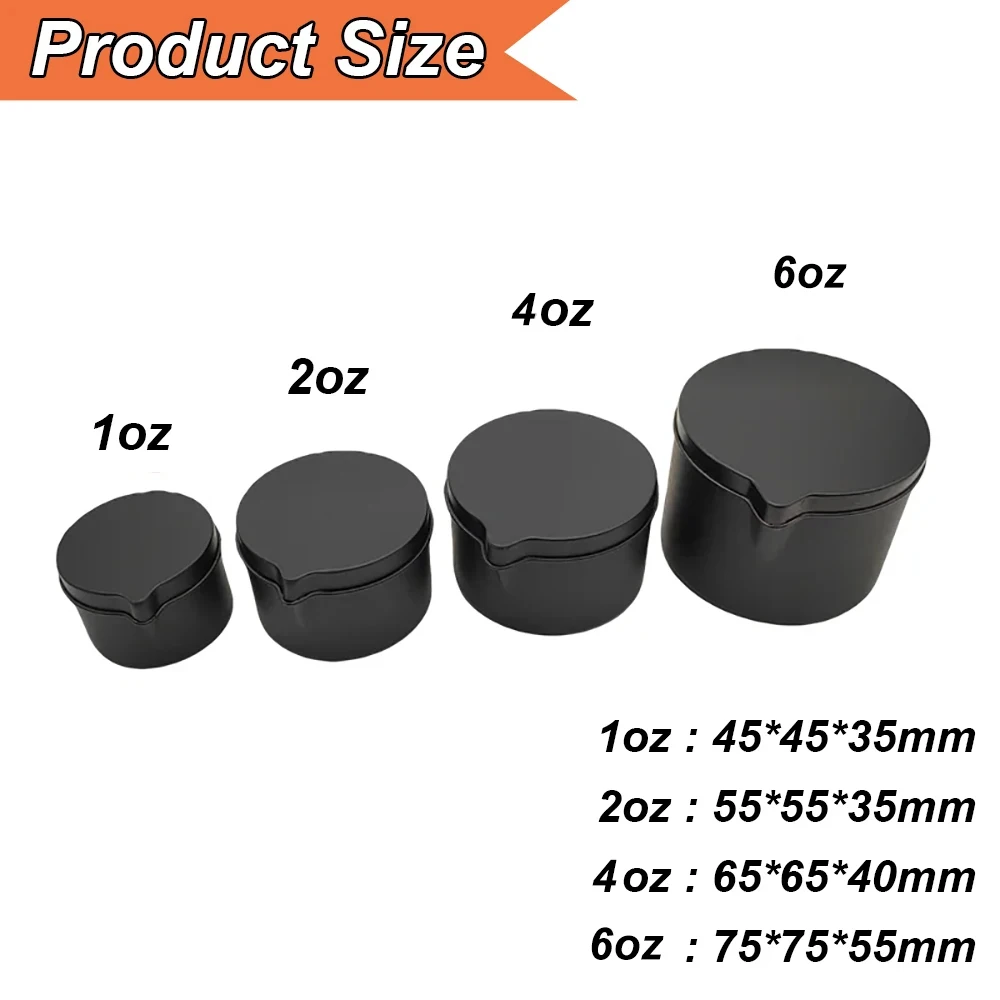 12PCS Silver Black Metal Tins  - Candle Making Vessels ulasan dan harga
