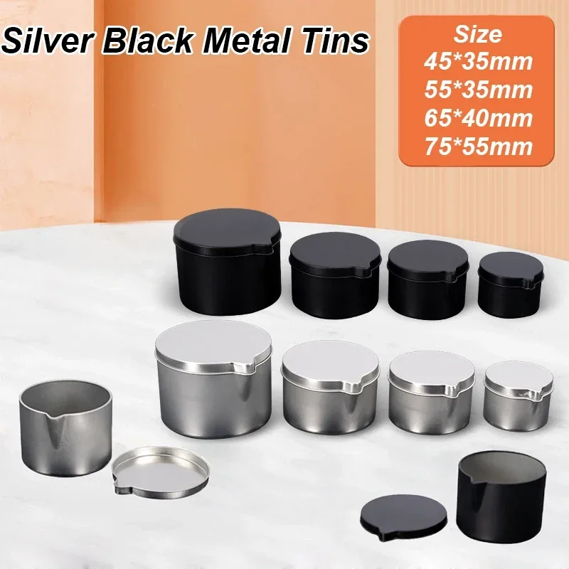 12PCS Silver Black Metal Tins  - Candle Making Vessels ulasan dan harga